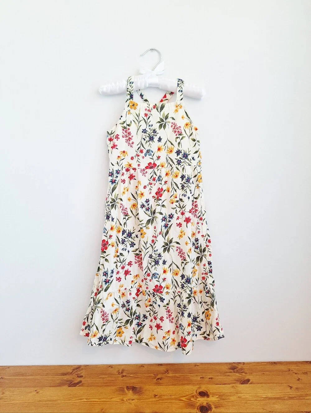Old Navy Sleeveless Printed Square-Neck Midi Dress - Girls Small 6/7 - Picture 2 of 8